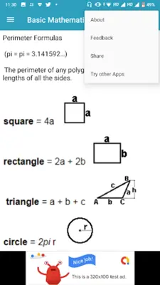 Basic Mathematics android App screenshot 0